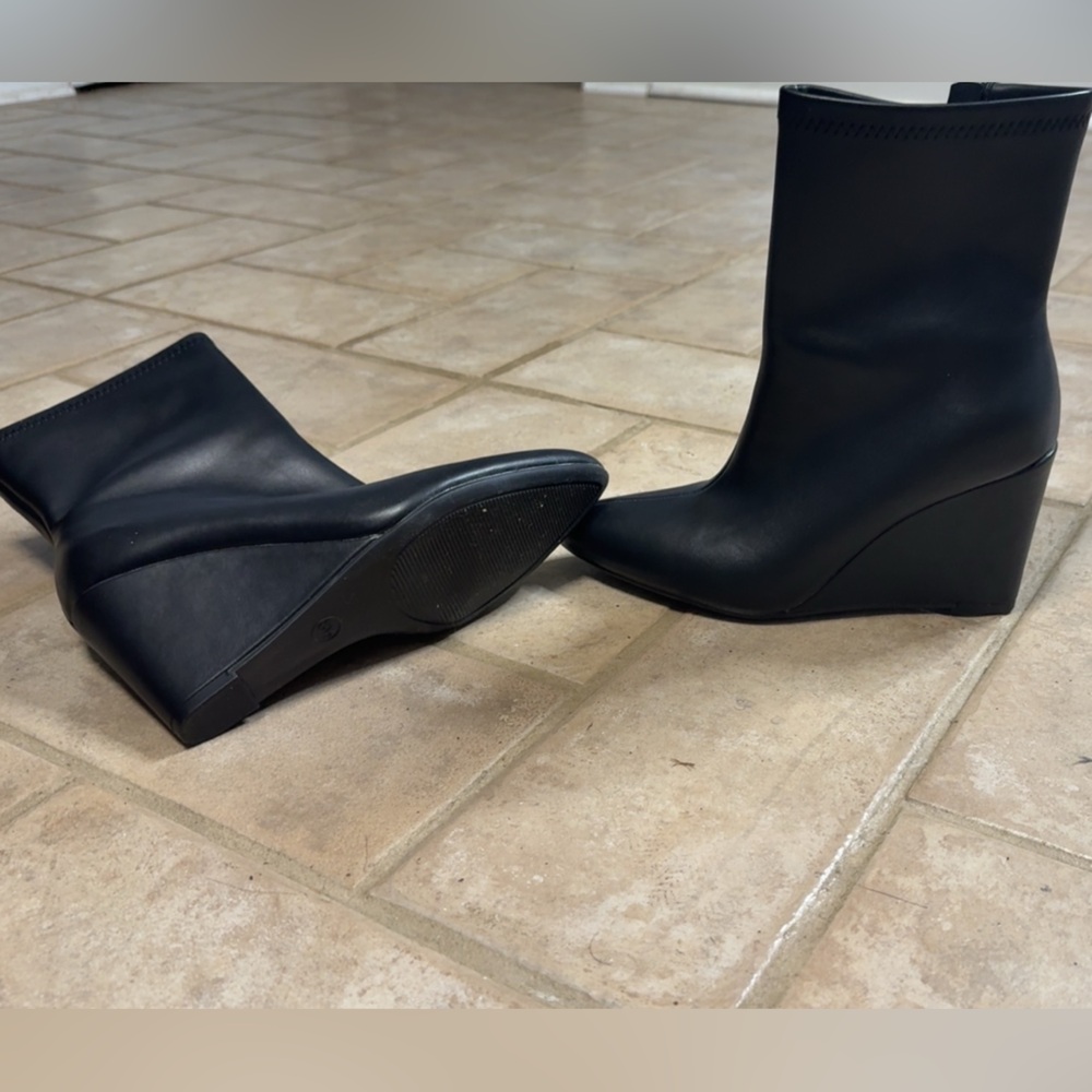 Black Wedge Ankle Boots